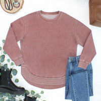 IN STOCK Vintage Wash Pullover - Brown