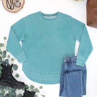 IN STOCK Vintage Wash Pullover - Teal
