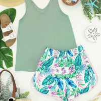 IN STOCK Vera V Neck Tank - Sage