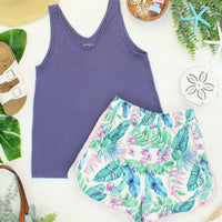 IN STOCK Vera V Neck Tank - Slate Purple