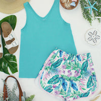 IN STOCK Dolphin Shorts - Tropical Leaf