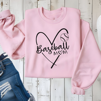 Baseball Mom Heart Crewneck
