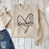 Baseball Mom Heart Crewneck