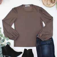 IN STOCK Miranda Dot Top - Brown