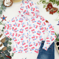IN STOCK Fullzip Hoodie - Patriotic Cherries FINAL SALE