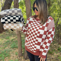 PREORDER: All Checkered Out Sweater in Four Colors