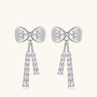 1.12 Carat Moissanite 925 Sterling Silver Bow Earrings