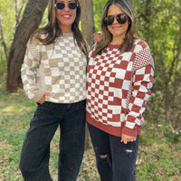 PREORDER: All Checkered Out Sweater in Four Colors