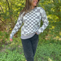 PREORDER: All Checkered Out Sweater in Four Colors