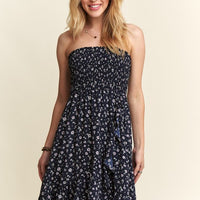 ADORA Smocked Floral Tube Dress with Pockets