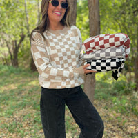 PREORDER: All Checkered Out Sweater in Four Colors