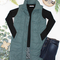IN STOCK Harlow Long Vest - Teal