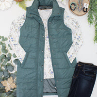 IN STOCK Harlow Long Vest - Teal