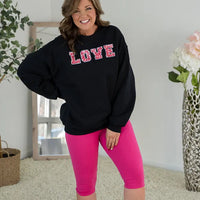 Love Faux Sequins Crewneck