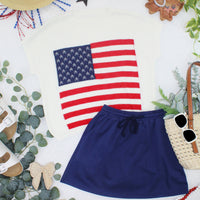 IN STOCK American Flag Open Knit Top FINAL SALE
