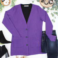 IN STOCK Cori Cardigan - Heathered Purple