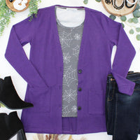 IN STOCK Cori Cardigan - Heathered Purple