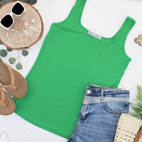 IN STOCK Rachel Ribbed Tank - Kelly Green