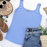 IN STOCK Rachel Ribbed Tank - Sky Blue