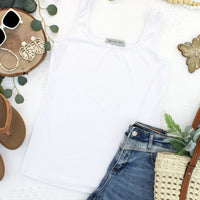 IN STOCK Rachel Ribbed Tank - White