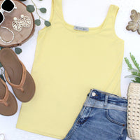 IN STOCK Rachel Ribbed Tank - Yellow
