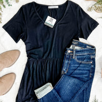 IN STOCK Sarah Ruffle Short Sleeve - Black