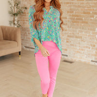 Magic Ankle Crop Skinny Pants in Dark Pink