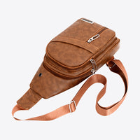 PU Leather Large Capacity Sling Bag
