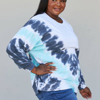 Sew In Love Full Size Tie-Dye Side Slit Sweatshirt