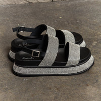 Qupid Shine On Platform Rhinestone Slingback Sandal