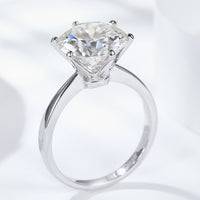 Platinum-Plated 5 Carat Moissanite Solitaire Ring