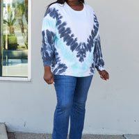 Sew In Love Full Size Tie-Dye Side Slit Sweatshirt