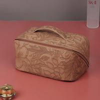 Floral embossed make-up bag