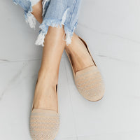 Forever Link Rhinestone Flats in Beige
