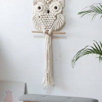 Hand-Woven Owl Macrame Wall Hanging