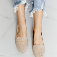 Forever Link Rhinestone Flats in Beige