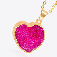 Contrast Heart Druzy Pendant
