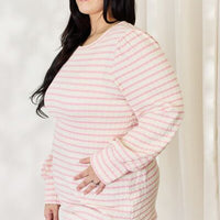 Celeste Full Size Long Bishop Sleeve Striped Top