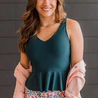 Ocean Breeze Peplum Tankini top- NEW COLOR ADDED