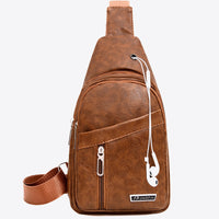 PU Leather Large Capacity Sling Bag
