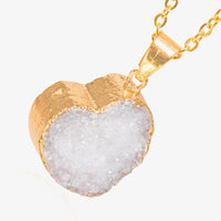 Contrast Heart Druzy Pendant