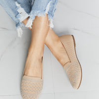 Forever Link Rhinestone Flats in Beige