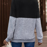 Two-Tone Crisscross Detail Sweatshirt