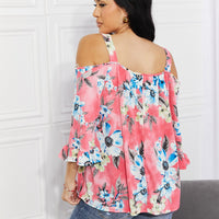 Sew In Love Full Size Fresh Take Floral Cold-Shoulder Top