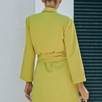 Belted Shawl Collar Blazer Dress