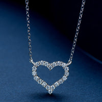 Moissanite Platinum-Plated Heart Necklace