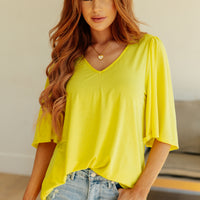 Cali Blouse in Neon Yellow