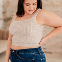 Effortless Reversible Mineral Wash Ribbed Tank in Ash Mocha