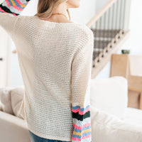 End of the Story Striped Sleeve Sweater