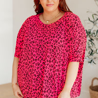 Essential Blouse in Hot Pink Leopard